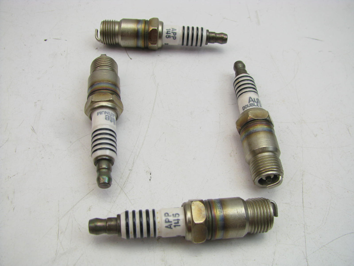 (4) Autolite APP145 Ignition Spark Plugs - Double Platnium