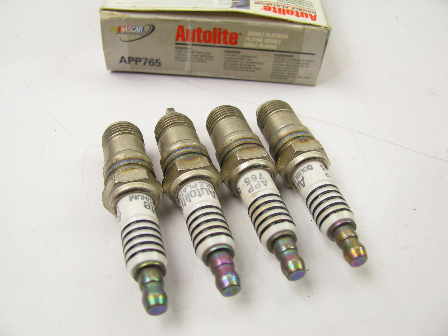 (4) Autolite APP765 Double Platinum Spark Plugs
