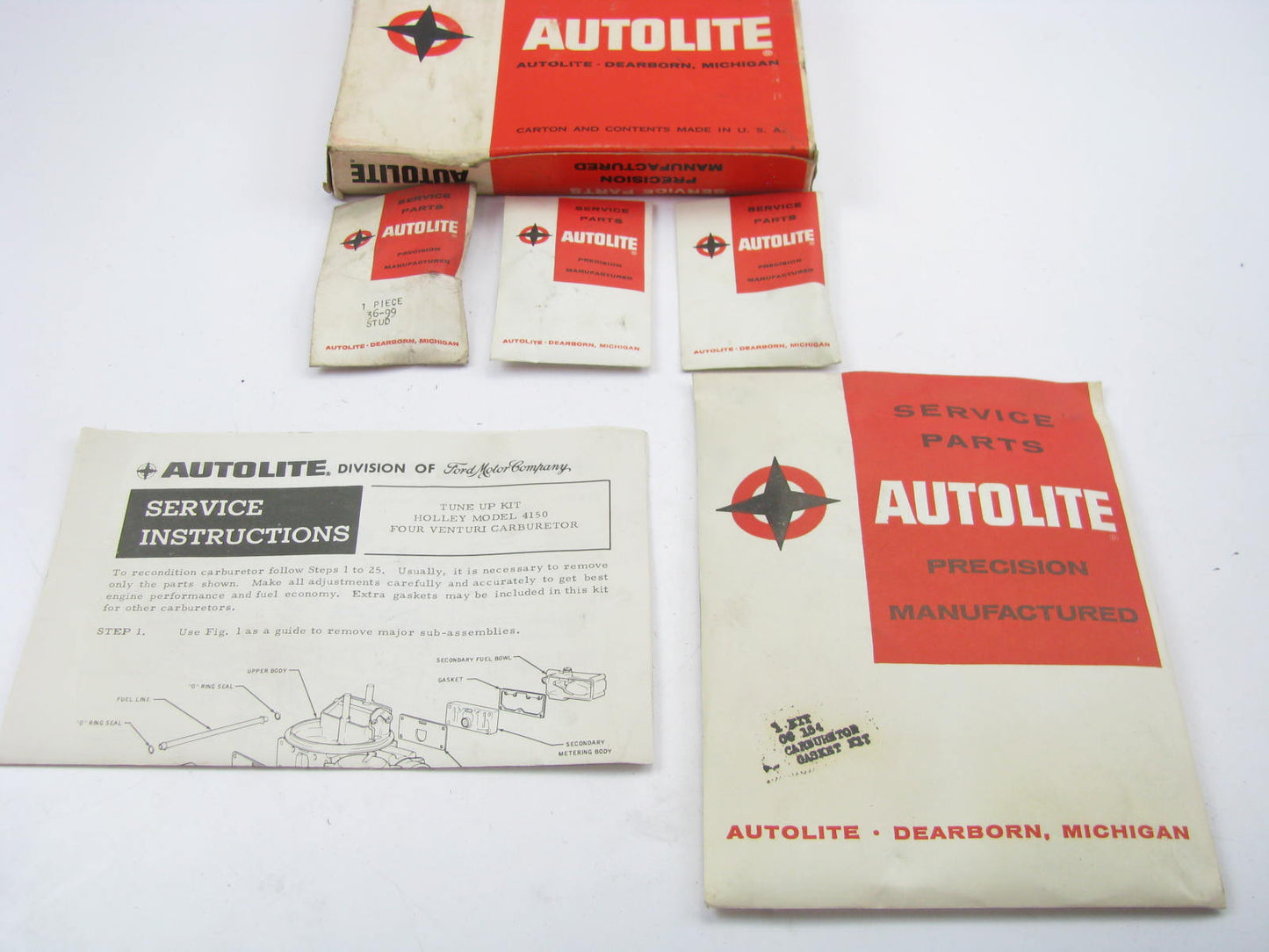 Autolite CT-145 VINTAGE Carburetor Rebuild Kit - Holley Model 4150 4-BBL