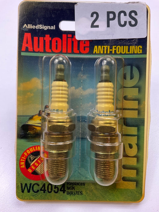 (2) Autolite WC4054 ANTI-FOULING Spark Plugs - Replaces NGK BR7ES