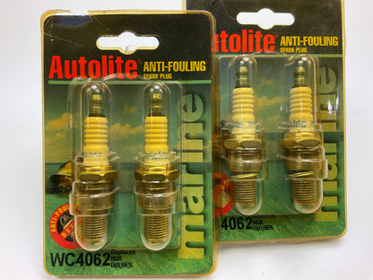 (4) Autolite WC4062 Marine Spark Plugs - Replaces NGK BR9ES, 5722