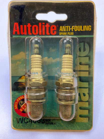 (2) Autolite WC4063 ANTI-FOULING Spark Plugs - Replaces NGK BR8ES