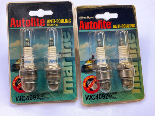 (4) Autolite WC4092 ANTI-FOULING Spark Plugs - Replaces NGK BR7HS