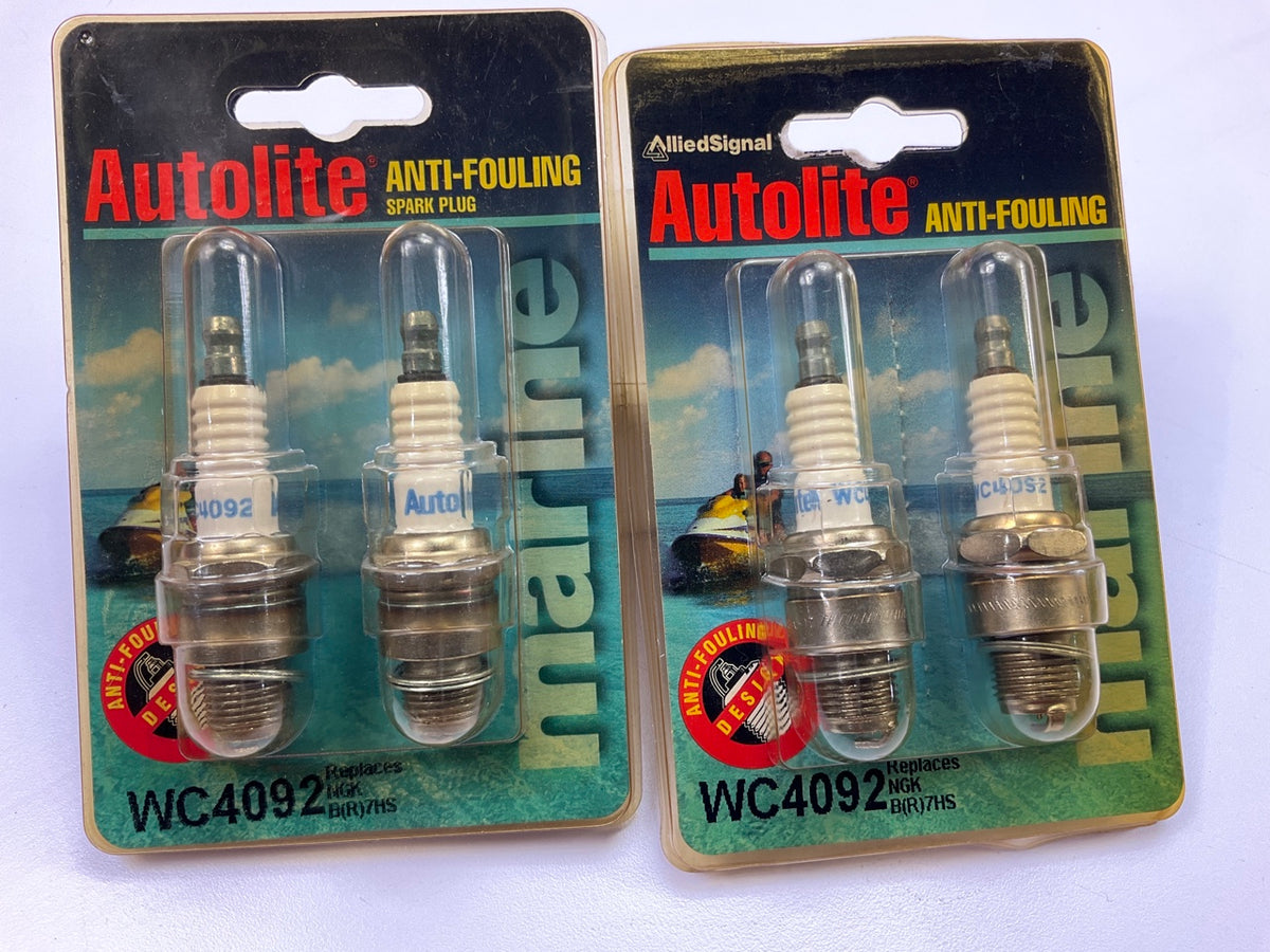 (4) Autolite WC4092 Marine Spark Plugs - Replaces NGK BR7HS