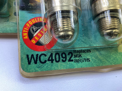 (4) Autolite WC4092 Marine Spark Plugs - Replaces NGK BR7HS