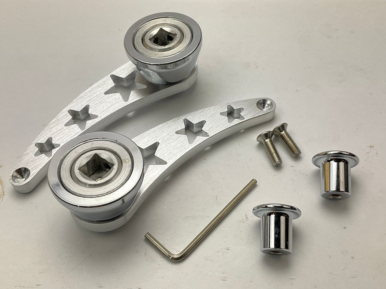 Autoloc AUTDNWC004 Window Crank Handle, Billet ''Star'' Door & Window Crank (Pair)