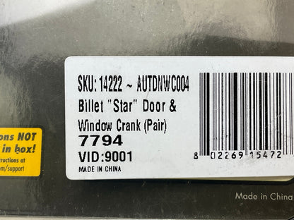 Autoloc AUTDNWC004 Window Crank Handle, Billet ''Star'' Door & Window Crank (Pair)