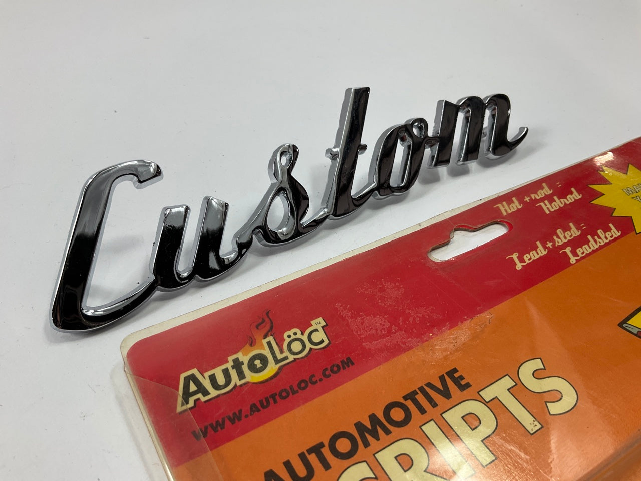 Metal Chrome High Quality ''Custom'' Emblem For Hot Rod / Trucks / Vintage Cars