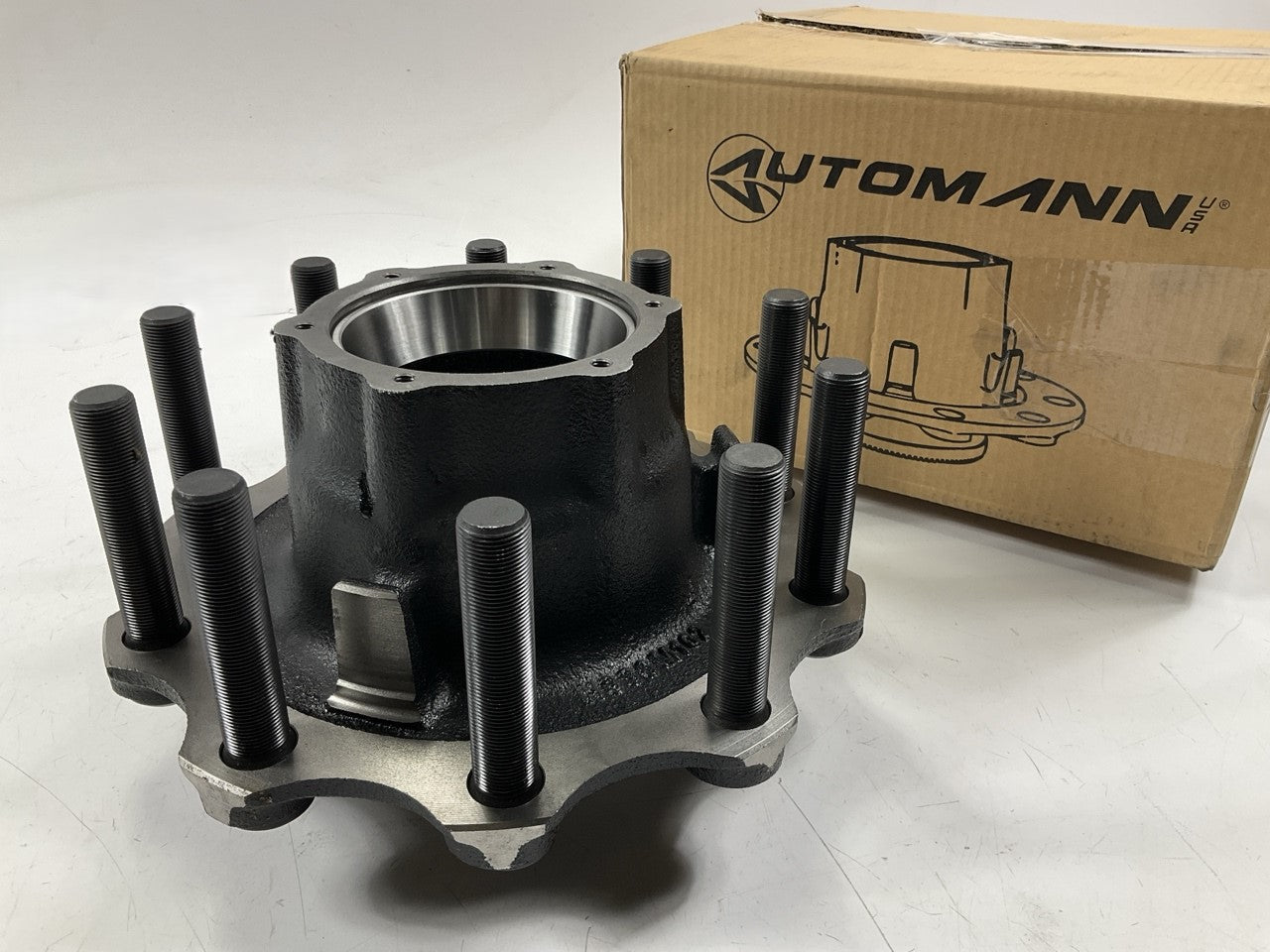 Automann 150.T1101.S1 Outboard Mount 10-Bolt Long Stud Wheel Hub Assembly