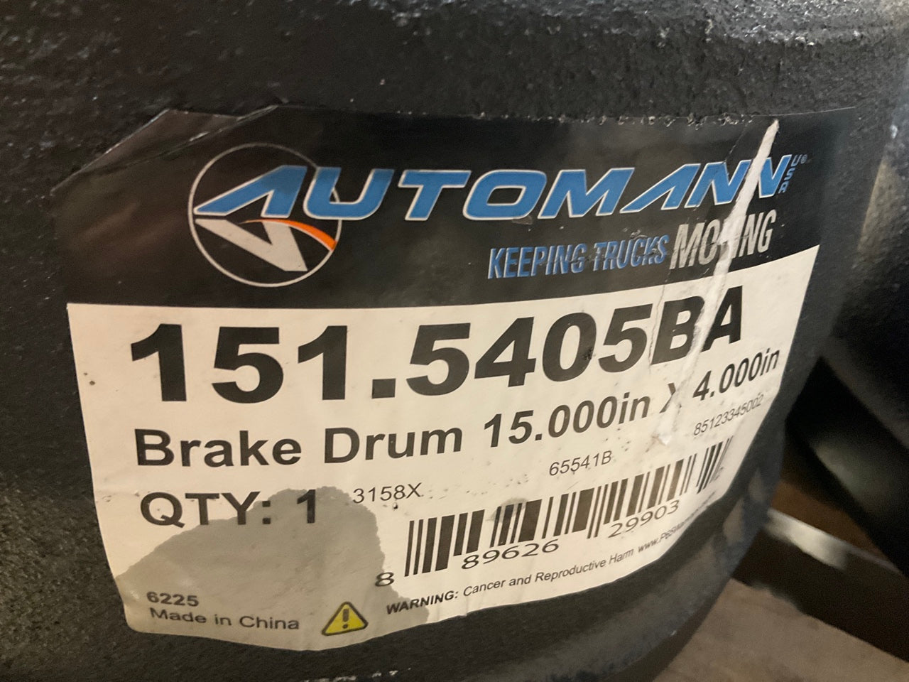 (2) Automann 151. 5405BA Outboard Brake Drum Replaces 65541, 3158X, 304-12555