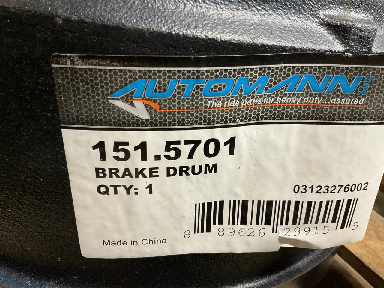 Automann 151.5701 Brake Drum, 15.00'' X 7.00'' - 8.990'' Pilot, 8 Bolt Holes