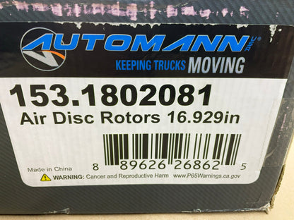 Automann 153.1802081 Air Disc Brake Rotor For Bendix ADB22X / ADB225, 16.875''