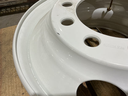 SCUFFED - Automann 157.L225X825SP White Steel Wheel, Stud Pilot, 22.5'' X 8.25''