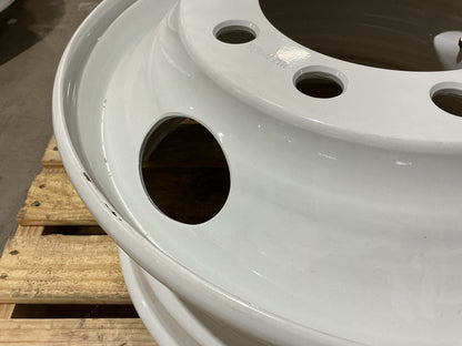 SCUFFED - Automann 157.L225X825SP White Steel Wheel, Stud Pilot, 22.5'' X 8.25''