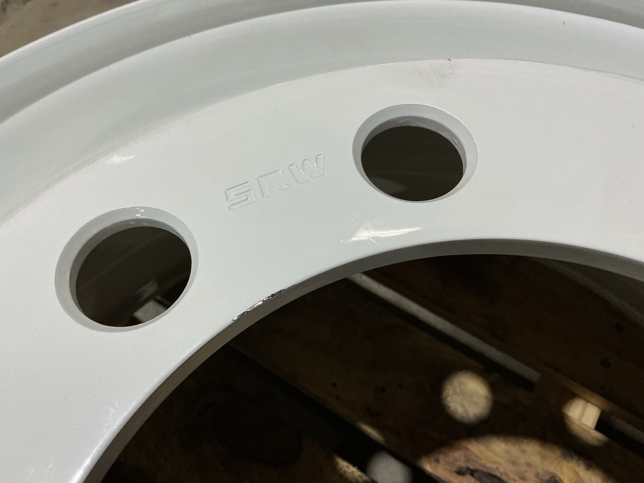 SCUFFED - Automann 157.L225X825SP White Steel Wheel, Stud Pilot, 22.5'' X 8.25''