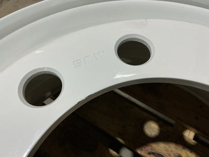 SCUFFED - Automann 157.L225X825SP White Steel Wheel, Stud Pilot, 22.5'' X 8.25''