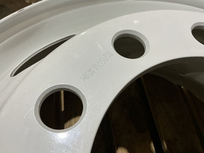 SCUFFED - Automann 157.L225X825SP White Steel Wheel, Stud Pilot, 22.5'' X 8.25''