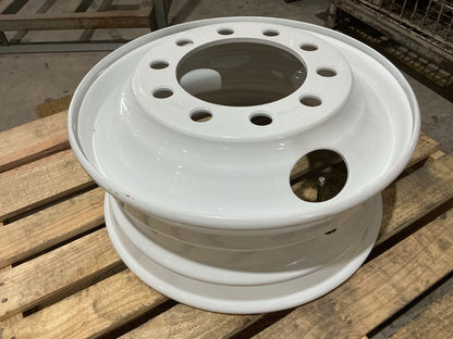 SCUFFED - Automann 157.L225X825SP White Steel Wheel, Stud Pilot, 22.5'' X 8.25''