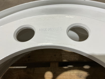 SCUFFED - Automann 157.L225X825SP White Steel Wheel, Stud Pilot, 22.5'' X 8.25''