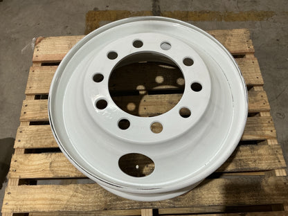 SCUFFED - Automann 157.L225X825SP White Steel Wheel, Stud Pilot, 22.5'' X 8.25''