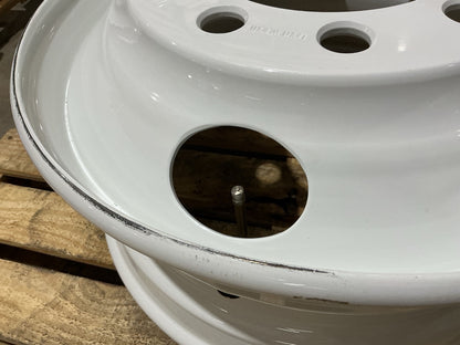 SCUFFED - Automann 157.L225X825SP White Steel Wheel, Stud Pilot, 22.5'' X 8.25''