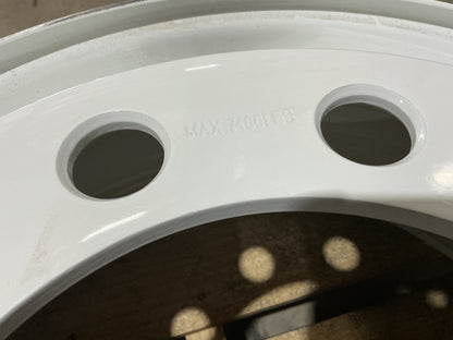 SCUFFED - Automann 157.L225X825SP White Steel Wheel, Stud Pilot, 22.5'' X 8.25''