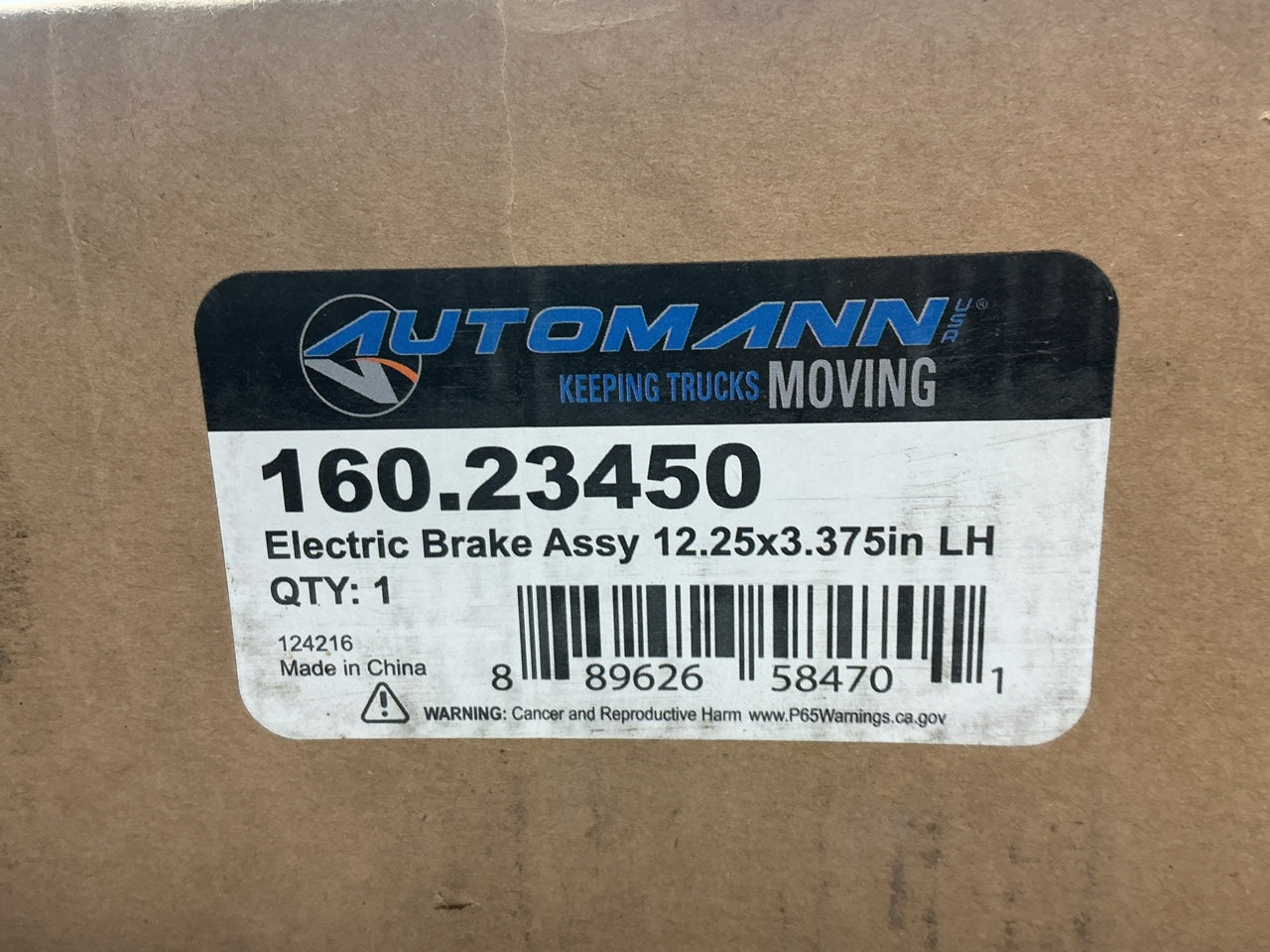 Automann 160.23450 Left Electric Brake Assembly 9K-10K LH 12-1/4 X 3-3/8