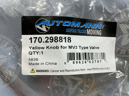 Automann 170.298818  Yellow Parking Brake Knob For MV3 Dash Valves