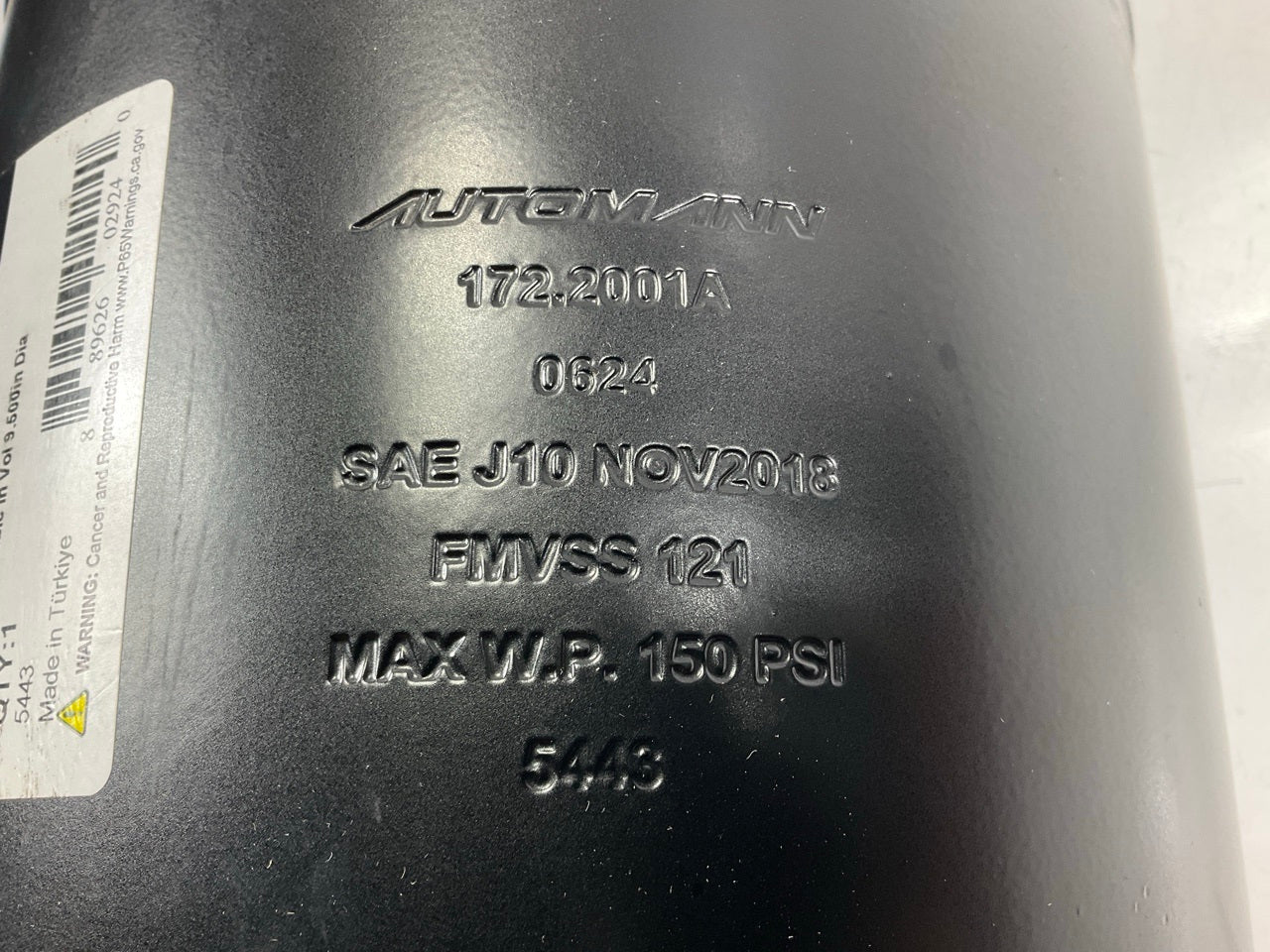 Automann 172.2001A Air Brake Reservoir Tank 9.5'' X 22.5'' AT9508 1488 Cubic In.