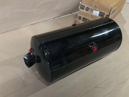 Automann 172.2020 Black Steel Air Tank, 12'' X 27'' 3 Port, 29.5'' Mounting Centers