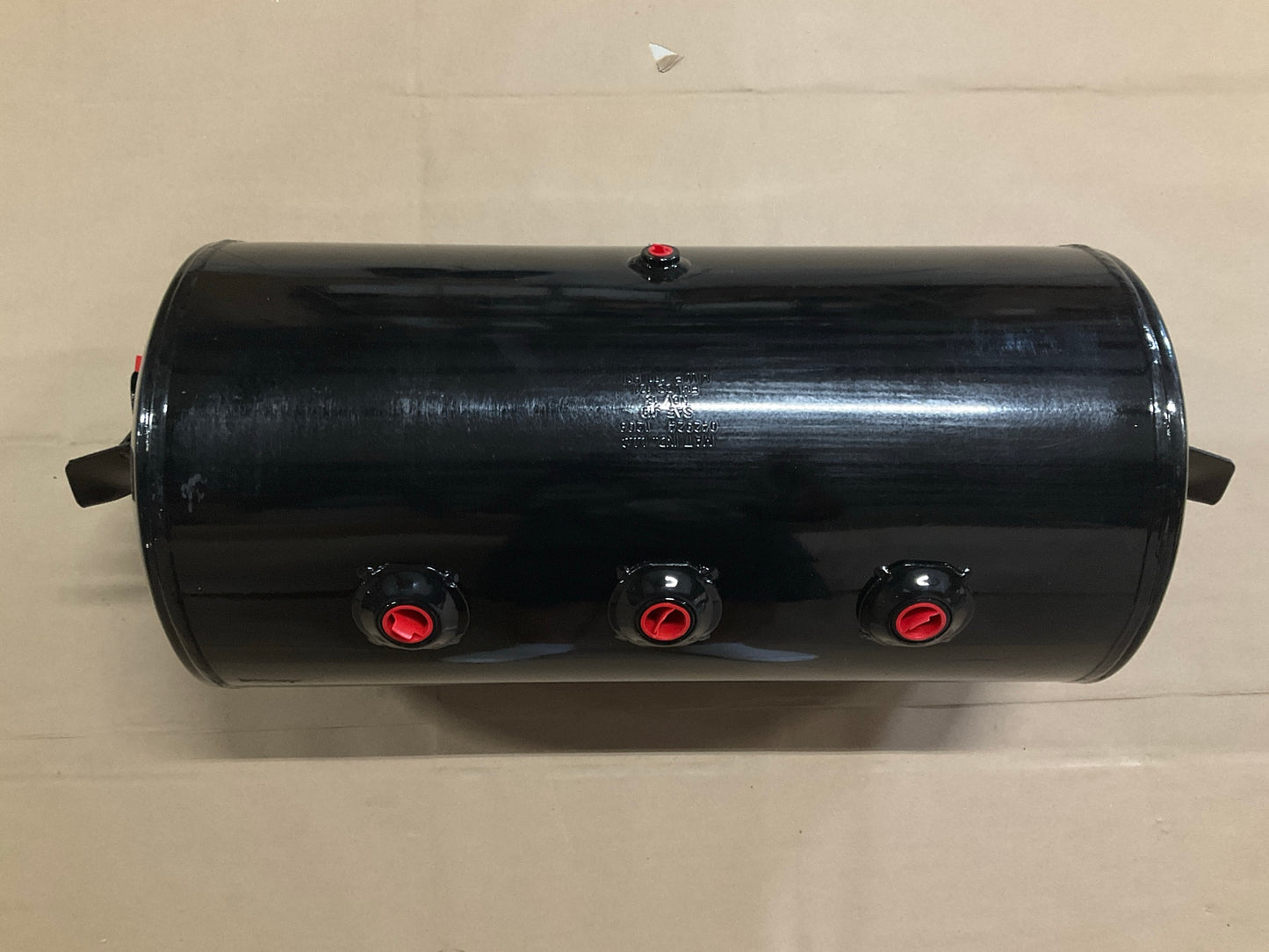 Automann 172.2020 Black Steel Air Tank, 12'' X 27'' 3 Port, 29.5'' Mounting Centers