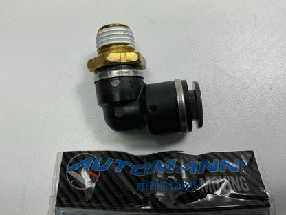 Automann 177.11696B Push-Lock Air Brake Fitting, 90° Male Swivel Elbow 3/8 X 1/4