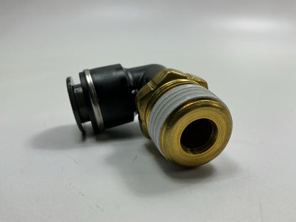 Automann 177.11698D 1/2''x1/2'' Push-Lock Air Brake Fitting, 90° Male Swivel Elbow