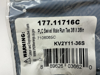 Automann 177.11716C Push-Lock Air Brake Fitting, Male Run Tee, 3/8'' X 3/8''