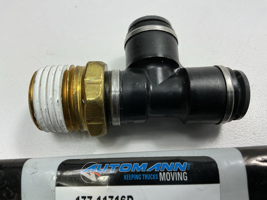 Automann 177.11716D Push-Lock Air Brake Fitting, Male Run Tee, 3/8'' X 1/2''
