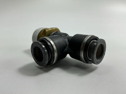 Automann 177.11716D Push-Lock Air Brake Fitting, Male Run Tee, 3/8'' X 1/2''