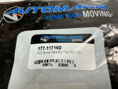 Automann 177.11716D Push-Lock Air Brake Fitting, Male Run Tee, 3/8'' X 1/2''