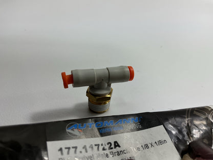 Automann 177.11722A PLC Air Brake Line Swivel Male Branch Tee 1/8'' X 1/8''