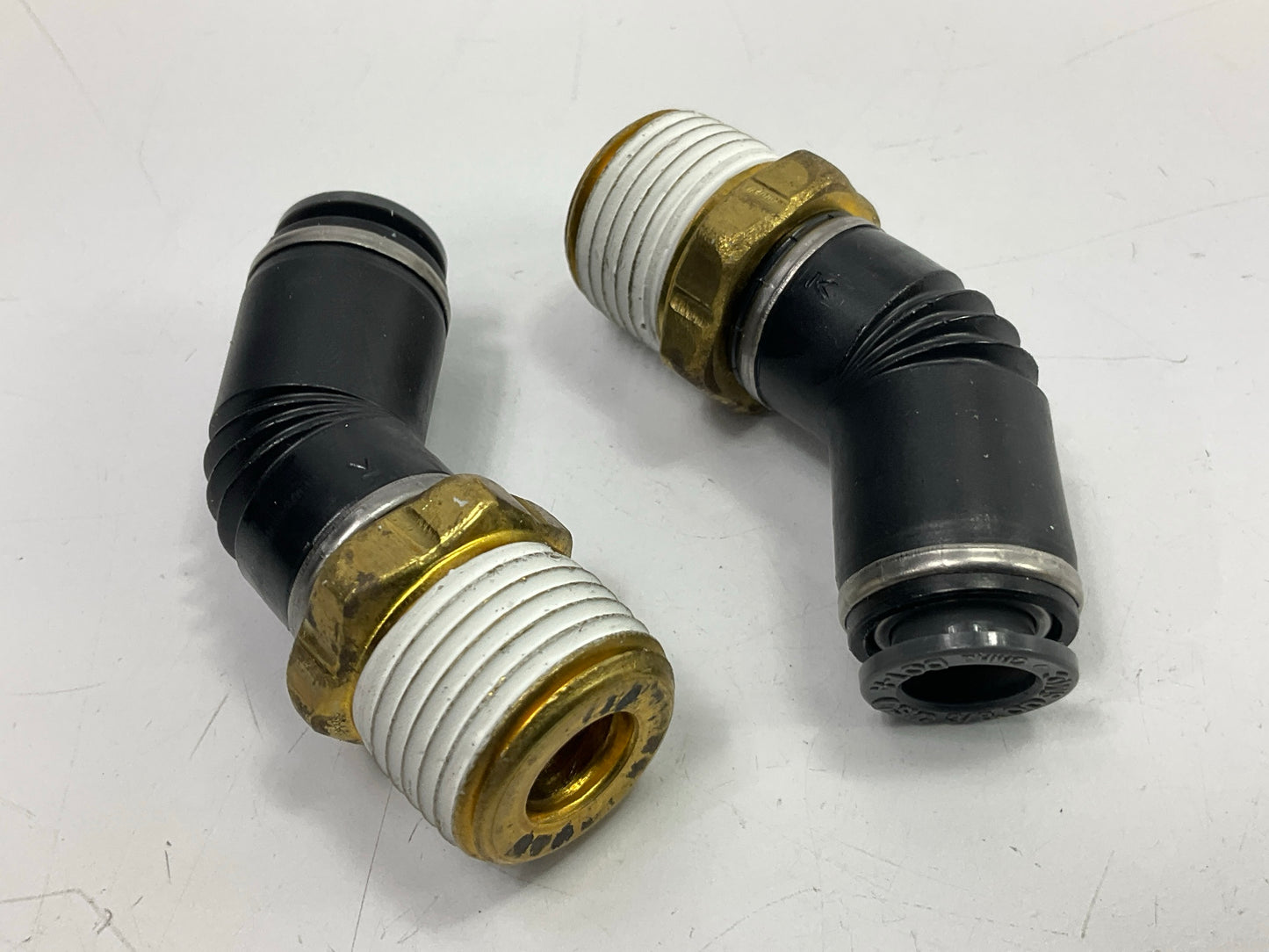 (5) Automann 177.11746D PLC 45 Degree Elbow 3/8 Tube X 1/2 NPT Air Brake Fitting