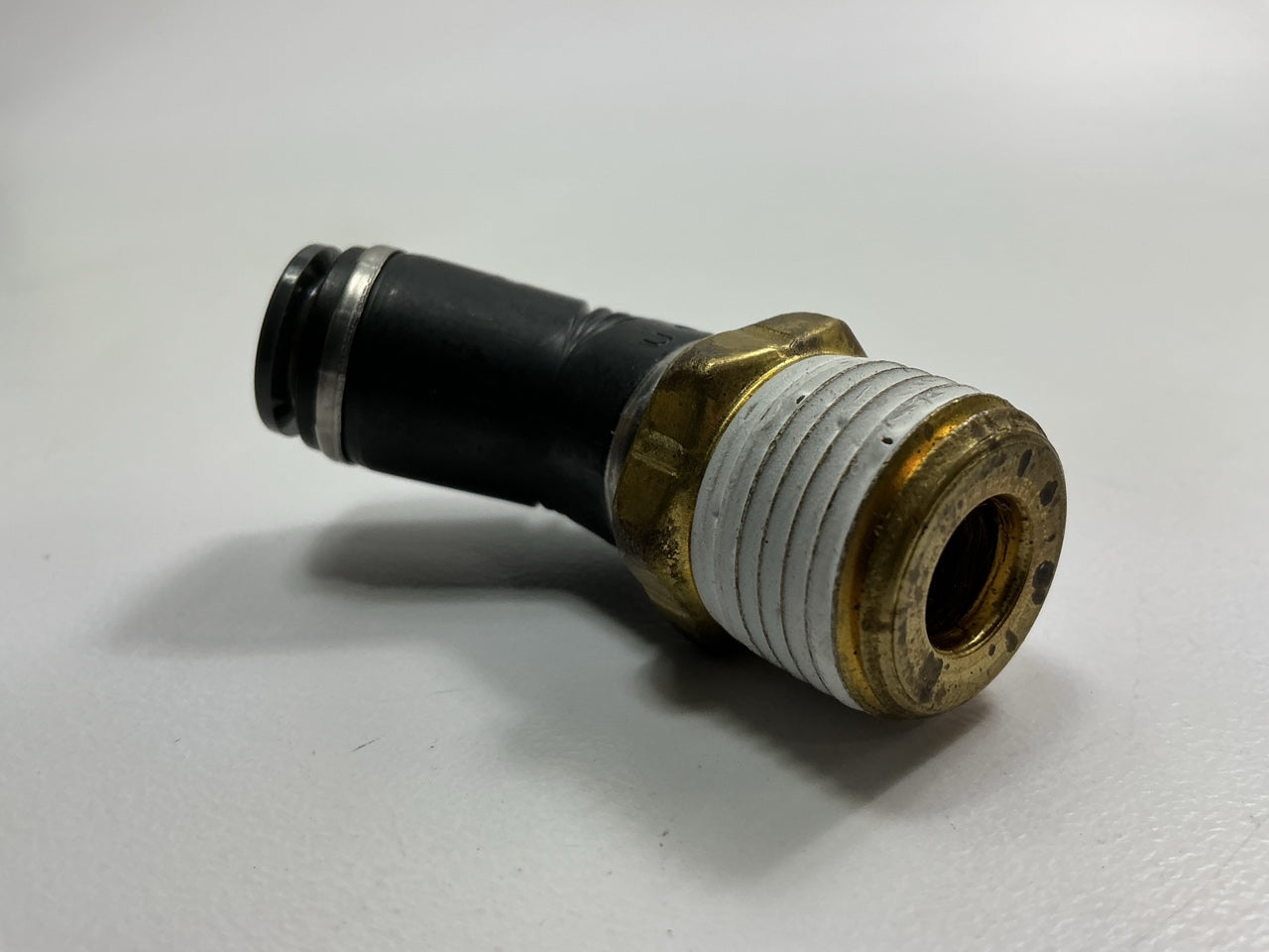 Automann 177.11746D PLC 45 Degree Elbow 3/8 Tube X 1/2 NPT Air Brake Fitting