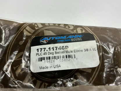 Automann 177.11746D PLC 45 Degree Elbow 3/8 Tube X 1/2 NPT Air Brake Fitting