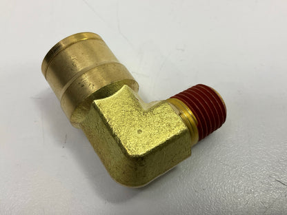 Automann 177.13B158B Brass PLC Male Elbow 1/2'' Tube, 1/4'' Pipe Air Brake Fitting
