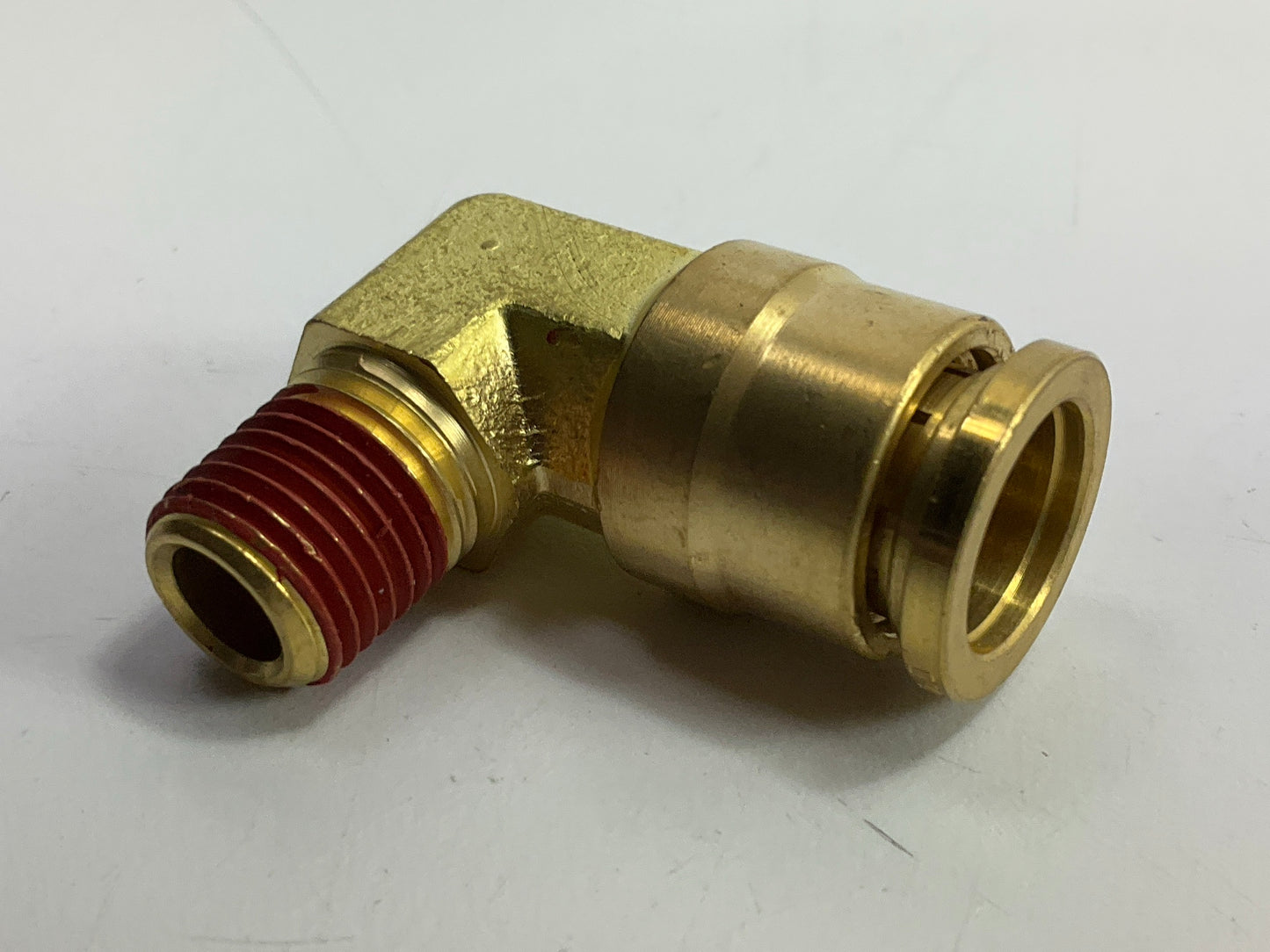 Automann 177.13B158B Brass PLC Male Elbow 1/2'' Tube, 1/4'' Pipe Air Brake Fitting