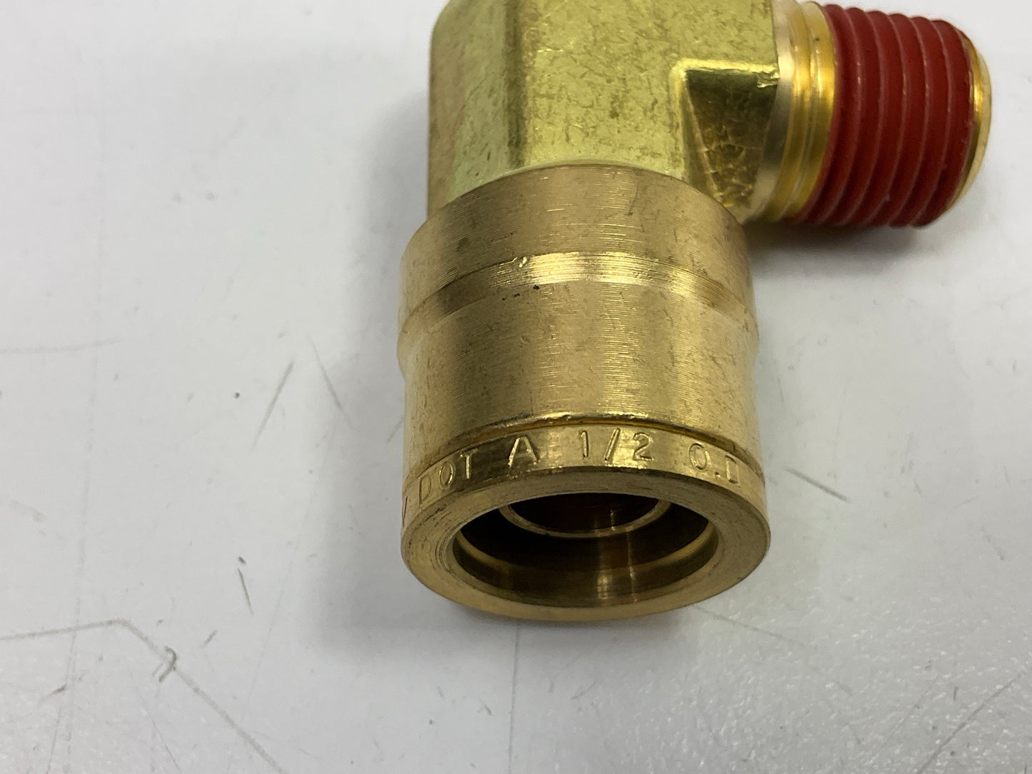 Automann 177.13B158B Brass PLC Male Elbow 1/2'' Tube, 1/4'' Pipe Air Brake Fitting
