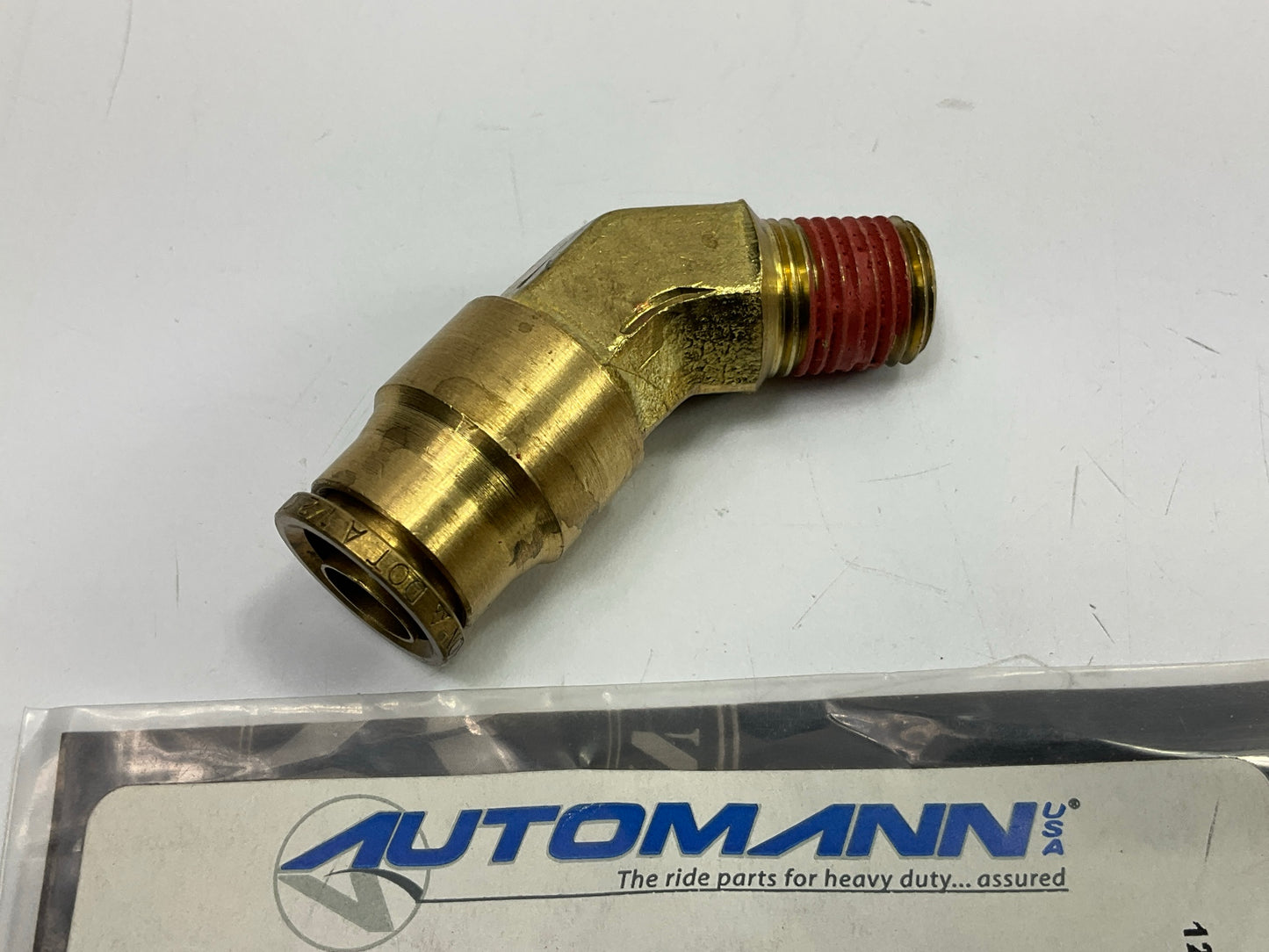 Automann 177.13B178B Brass PLC 45 Deg NS Elbow 1/2'' X 1/4'' Air Brake Fitting