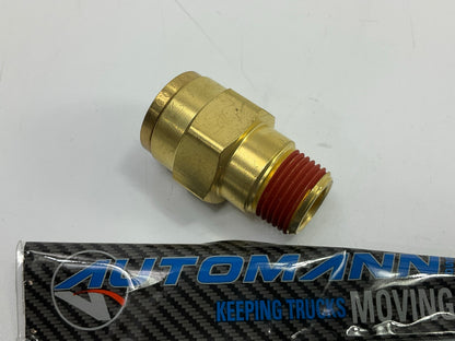 Automann 177.13B6810C Brass PLC Air Brake Male Connector 5/8'' Tube X 3/8'' Pipe