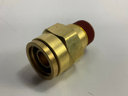 Automann 177.13B6810C Brass PLC Air Brake Male Connector 5/8'' Tube X 3/8'' Pipe
