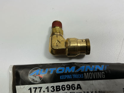 Automann 177.13B696A 3/8''x1/8'' Push-Lock Air Brake Fitting 90° Male Swivel Elbow