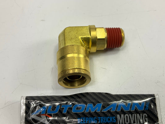 Automann 177.13B698B Push-Lock Air Brake Fitting 90° Male Swivel Elbow 1/2 X 1/4
