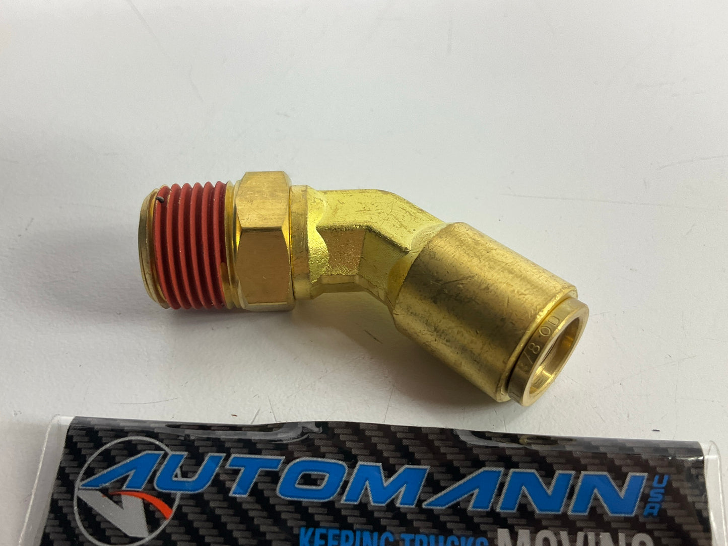 Automann 177.13B746C Brass PLC 45 Degree Male Elbow, 3/8'' Tube X 3/8'' Pipe